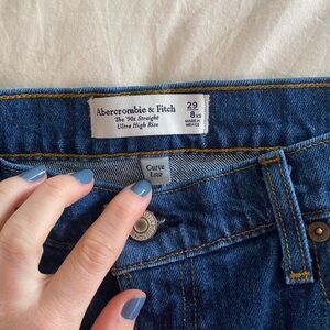 Abercrombie & Fitch Blue Straight Leg Jeans Curve love 29 extra short